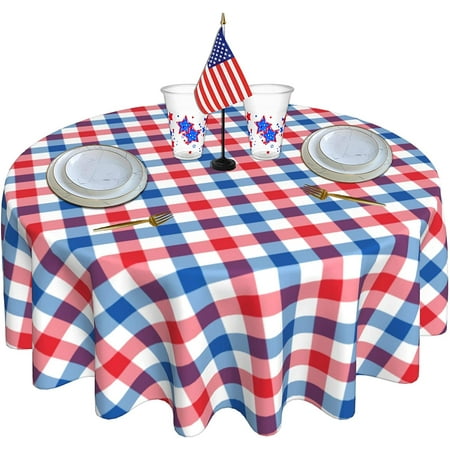 4th of July Independence Day Tablecloth Round 60 inch Patriotic American Red White and Blue Checkered Table Cloths Table Covers for Kitchen Party Dinner Decoration
4th of July Independence Day Tablecloth Round 60 inch Patriotic American Red White and Blue Checkered Table Cloths Table Covers for Kitchen Party Dinner Decoration