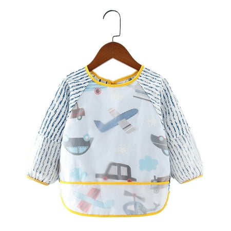 Children s Eating Coveralls Baby Waterproof Long Sleeve Reverse Clothes