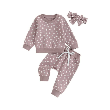 FEORJGP Toddlers Infant Baby Girls Outfit Flower Print Long Sleeve Pullover Crew Neck Sweatshirt Tops and Long Pants Sweatpants Headband Spring Fall Loose Casual Outfit
FEORJGP Toddlers Infant Baby Girls Outfit Flower Print Long Sleeve Pullover Crew Neck Sweatshirt Tops and Long Pants Sweatpants Headband Spring Fall Loose Casual Outfit