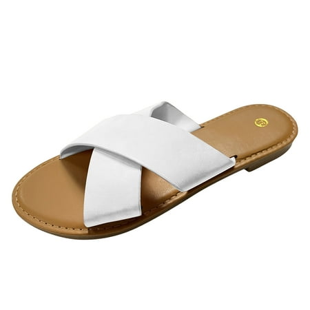 TOYFUNNY Sandals For Women Summer Fashion Flat Slippers Retro Sandals
