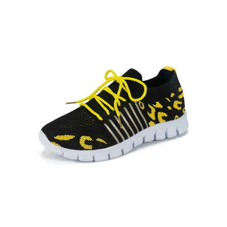 Ritualay Ladies Running Shoe Sports Flats Knit Upper Sock Sneakers Fashion Breathable Walking Shoes Women Womens Lace Up Yellow-Black 5.5
Ritualay Ladies Running Shoe Sports Flats Knit Upper Sock Sneakers Fashion Breathable Walking Shoes Women Womens Lace Up Yellow-Black 5.5