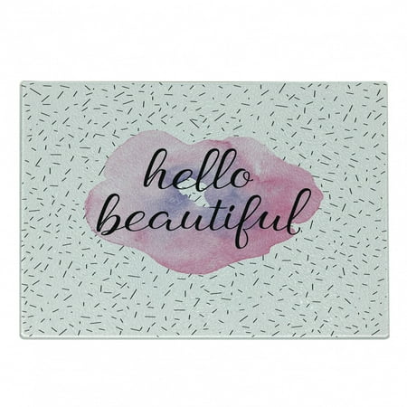 Hello Cutting Board Words Watercolor Flower Pattern and Celebration Background Decorative Tempered Glass Cutting and Serving Board Small Size Pale Pink Lavender Black by Ambesonne
Hello Cutting Board Words Watercolor Flower Pattern and Celebration Background Decorative Tempered Glass Cutting and Serving Board Small Size Pale Pink Lavender Black by Ambesonne