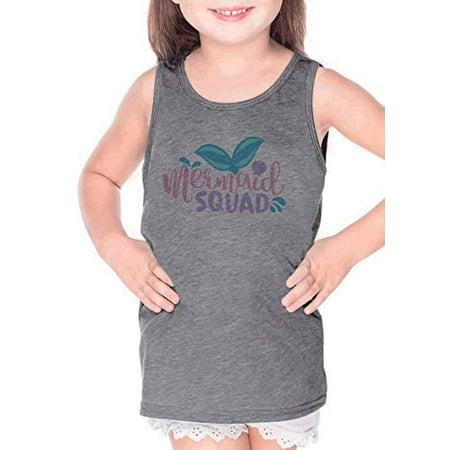7 ate 9 Apparel Girls Mermaid Squad Grey Tank Top