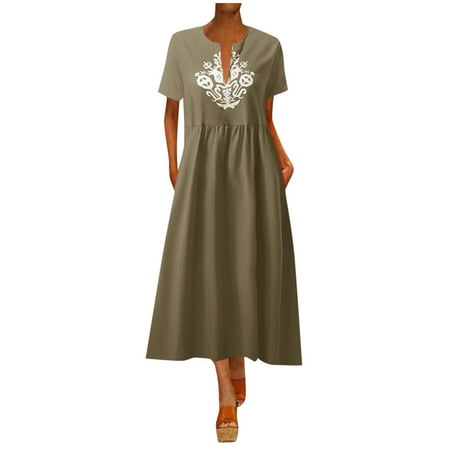 Red Dress Valentines Dress for Women Women Plus Size Vintage Daily Casual Short Sleeve Print Floral V Neck Maxi Dress Women s Dresses Womens Tops Dressy Casual on Clearance Green XL
Red Dress Valentines Dress for Women Women Plus Size Vintage Daily Casual Short Sleeve Print Floral V Neck Maxi Dress Women s Dresses Womens Tops Dressy Casual on Clearance Green XL