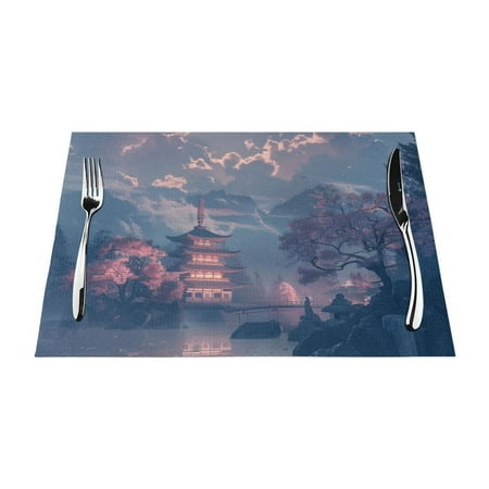 Tranquil Japanese Night Dining mat washable heat-resistant indoor/outdoor dining mat vinyl woven non slip dining mat for restaurant table protection PVC dining mat
Tranquil Japanese Night Dining mat washable heat-resistant indoor/outdoor dining mat vinyl woven non slip dining mat for restaurant table protection PVC dining mat