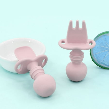BUTORY Baby Self Feeding Spoon Fork Set Baby Cutlery Food Grade Silicone Training Utensils for Toddlers BPA Free Anti-Choke
BUTORY Baby Self Feeding Spoon Fork Set Baby Cutlery Food Grade Silicone Training Utensils for Toddlers BPA Free Anti-Choke