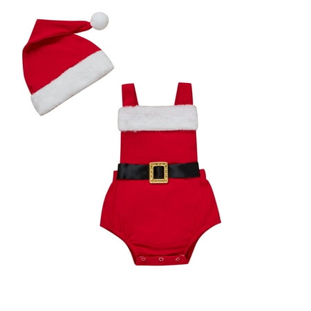 Binpure Baby Girls 2Pcs Christmas Outfits Strap Romper with Santa Hat
Binpure Baby Girls 2Pcs Christmas Outfits Strap Romper with Santa Hat