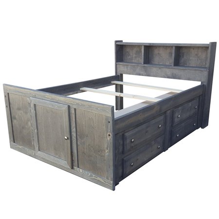 Coaster Wrangle Hill Twin Storage Bookcase Bed in Gun Smoke and Pewter
