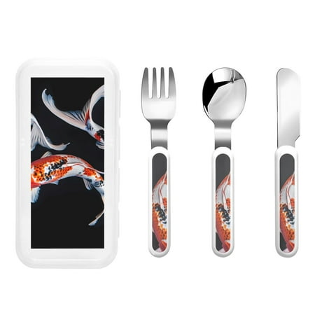 Rateoe Tricolor Koi Fish Trio for Stainless Steel Kids Silverware Set - Child and Toddler Safe Flatware - Children s Knife Fork And Spoon Set
Rateoe Tricolor Koi Fish Trio for Stainless Steel Kids Silverware Set - Child and Toddler Safe Flatware - Children s Knife Fork And Spoon Set