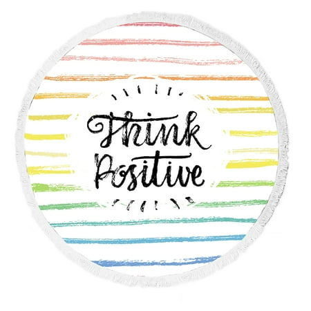 ECZJNT Think Positive Hand Lettering Quote Rainbow Beach Towel Beach Blanket Beach Yoga Mat
ECZJNT Think Positive Hand Lettering Quote Rainbow Beach Towel Beach Blanket Beach Yoga Mat