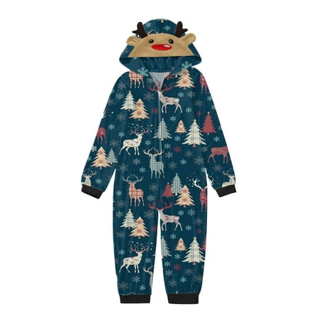 Amuver Family Matching Christmas Pajamas Jumpsuits Cartoon Elk Santa Snowflake Deer Print Hooded Long Sleeve Zipper-Up Romper Sleepwear
Amuver Family Matching Christmas Pajamas Jumpsuits Cartoon Elk Santa Snowflake Deer Print Hooded Long Sleeve Zipper-Up Romper Sleepwear