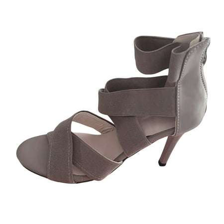MIASHUI Womens Sandals Shoes Solid Color Fabric Open Toe Back Zipper Thin High Heel Sandals Casual Summer Shoes Grey 7
MIASHUI Womens Sandals Shoes Solid Color Fabric Open Toe Back Zipper Thin High Heel Sandals Casual Summer Shoes Grey 7