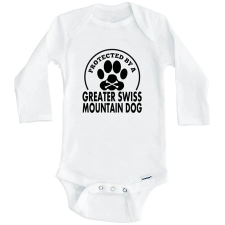 Protected By A Greater Swiss Mountain Dog Funny One Piece Baby Bodysuit (Long Sleeve) 0-3 Months White
Protected By A Greater Swiss Mountain Dog Funny One Piece Baby Bodysuit (Long Sleeve) 0-3 Months White