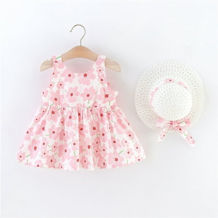 Rovga Toddler Girls Sleeveless Bowknot Dresses Floral Printed Princess Dress Hat Outfits Fashion Kids Dress
Rovga Toddler Girls Sleeveless Bowknot Dresses Floral Printed Princess Dress Hat Outfits Fashion Kids Dress