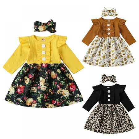 BULLPIANO Toddler Baby Girl Clothes Ruffle Long Sleeve Floral Skirt with Bow Headband Spring Fall Outfits for Girls 6M-5T
BULLPIANO Toddler Baby Girl Clothes Ruffle Long Sleeve Floral Skirt with Bow Headband Spring Fall Outfits for Girls 6M-5T