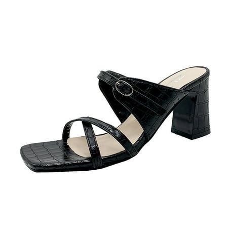 Womens Square Head And One Broadband Mid-heel Beach Slippers For Outer Wear Summer Open Toe Slide Sandals Comfortable Flats Flip-Flops Sandal Casual Platforms Wedge Sandals Heeled Sandals A7607
Womens Square Head And One Broadband Mid-heel Beach Slippers For Outer Wear Summer Open Toe Slide Sandals Comfortable Flats Flip-Flops Sandal Casual Platforms Wedge Sandals Heeled Sandals A7607