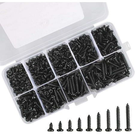Black M3 Self Tapping Screw 450 Packs Stainless Steel Round Head Self Tapping Screw for Soft Wood Metal (9 Specifications With Plastic Box un
Black M3 Self Tapping Screw 450 Packs Stainless Steel Round Head Self Tapping Screw for Soft Wood Metal (9 Specifications With Plastic Box un