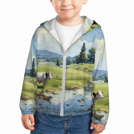 Gaeub Pasture Cow Print Athletic Sun Protection Hoodie for Kids Long Sleeve Outdoor UV Shirt Running Fishing Top for Boys Girls-3 Years
Gaeub Pasture Cow Print Athletic Sun Protection Hoodie for Kids Long Sleeve Outdoor UV Shirt Running Fishing Top for Boys Girls-3 Years