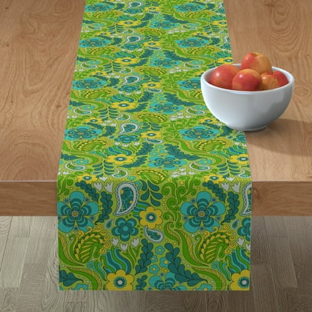 Cotton Sateen Table Runner 90 - Groovy Floral Green 1960S Blue Greens Retro Paisley Psychedelic Garden Print 60S Print Custom Table Linens by Spoonflower
Cotton Sateen Table Runner 90 - Groovy Floral Green 1960S Blue Greens Retro Paisley Psychedelic Garden Print 60S Print Custom Table Linens by Spoonflower