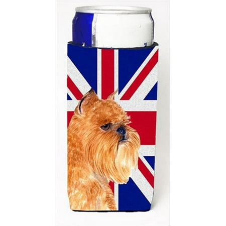 

Brussels Griffon With English Union Jack British Flag Michelob Ultra bottle sleeves For Slim Cans - 12 Oz.