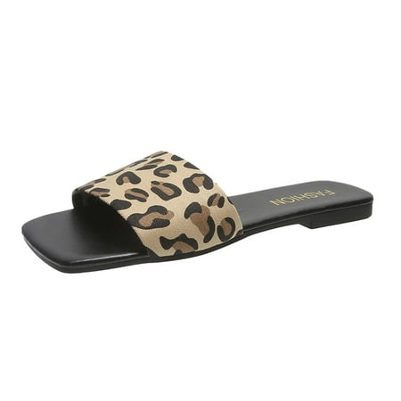 Sandals Women Sandals Flat-bottomed Leopard Print Slip-on Women s Casual Beach Sandals And Slippers Brown
Sandals Women Sandals Flat-bottomed Leopard Print Slip-on Women s Casual Beach Sandals And Slippers Brown