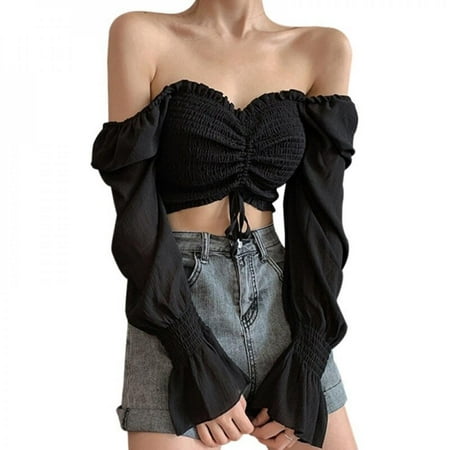 Clearance Sale Women Tops Square Collar Cute Corset Top Sweet Pleated Solid Navel Exposed Chiffon Long Sleeves Shirt Blouses Women Clothes
Clearance Sale Women Tops Square Collar Cute Corset Top Sweet Pleated Solid Navel Exposed Chiffon Long Sleeves Shirt Blouses Women Clothes