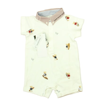 Pre-owned Lapin House Boys White | Blue | Red Bears Romper size: 9 Months