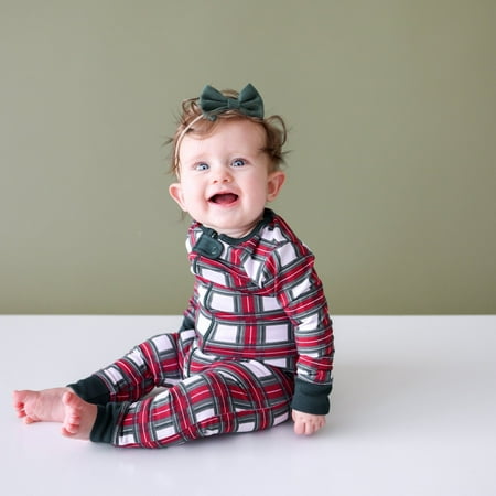 White Tartan Baby Long Sleeve Romper