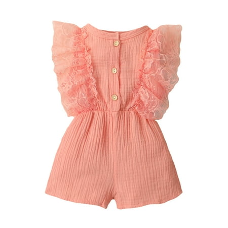 TUOBARR Infant Baby Girls Lace Fly Sleeve Solid Ruffle Romper Jumpsuit Pink (3-18Months)
TUOBARR Infant Baby Girls Lace Fly Sleeve Solid Ruffle Romper Jumpsuit Pink (3-18Months)