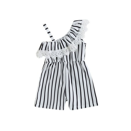 Baby Girls Jumpsuit Todddler Sleeveless Ruffled Lace Patchwork Striped Short Bodysuit
Baby Girls Jumpsuit Todddler Sleeveless Ruffled Lace Patchwork Striped Short Bodysuit