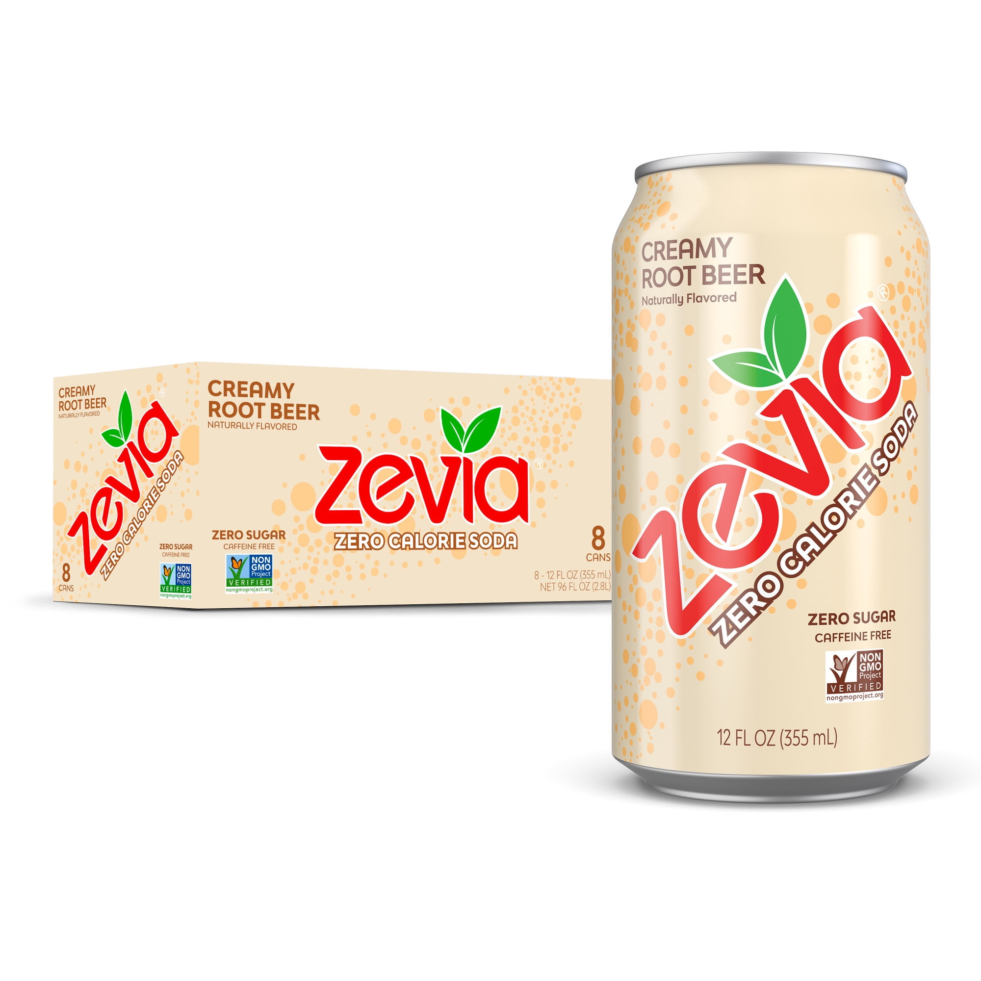 Zevia Zero Calorie No Sugar Creamy Root Beer Soda Pop Fl Oz