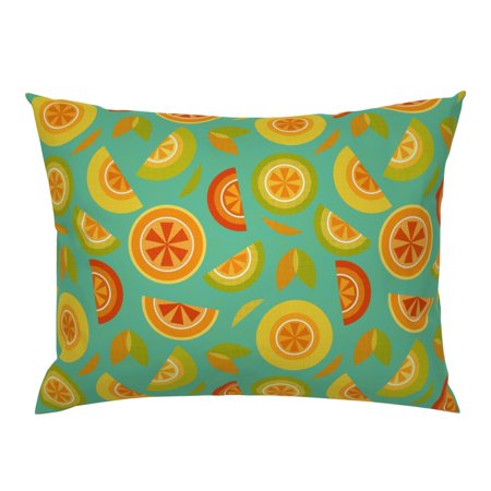 Citrus Oranges Lemons Limes Grapefruit Pillow Sham by Roostery