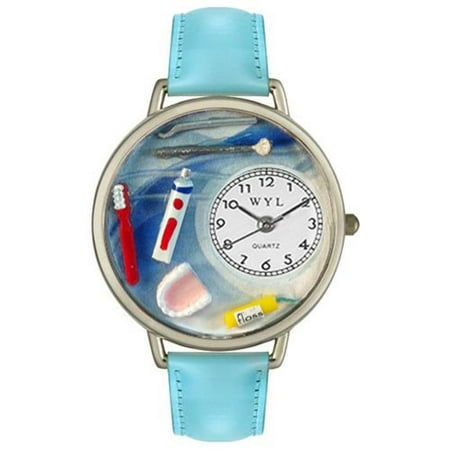 Whimsical Watches U0620001 Dentist Baby Blue Leather And Silvertone Watch
