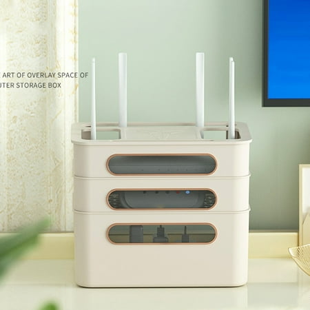 WiFi Router Storage Box Wire TV Set Top Box Shelf Large Household Power Cord Socket Organizer Stackable Hider Cord Management Container Creative Decorative Storage Box for Living Room Triple Layer
WiFi Router Storage Box Wire TV Set Top Box Shelf Large Household Power Cord Socket Organizer Stackable Hider Cord Management Container Creative Decorative Storage Box for Living Room Triple Layer
