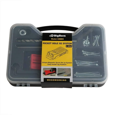 Big Horn 12604 56pc Mini Pocket Hole Jig Set - (Two Holes)