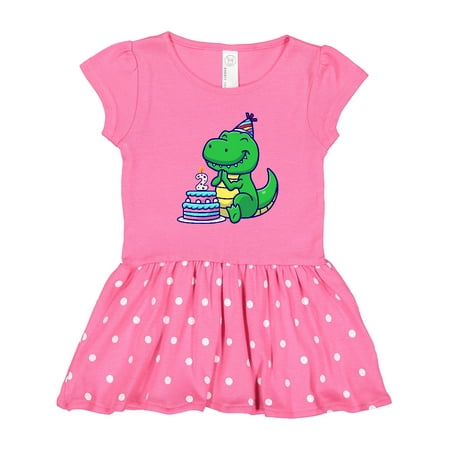 Inktastic T-Rex 2nd Birthday Gift Toddler Girl Dress