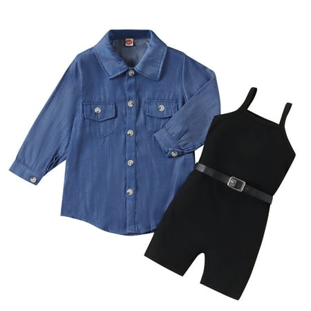 KBKYBUYZ Denim Jacket + Black Halter Jumpsuit Set Suitable For Ages 4-7 Years Old On Sale
KBKYBUYZ Denim Jacket + Black Halter Jumpsuit Set Suitable For Ages 4-7 Years Old On Sale