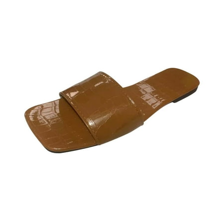 Dpityserensio Women s Summer Sandals Flat Slippers Square-head Solid Color Casual Beach Slippers Brown 6(37)
Dpityserensio Women s Summer Sandals Flat Slippers Square-head Solid Color Casual Beach Slippers Brown 6(37)