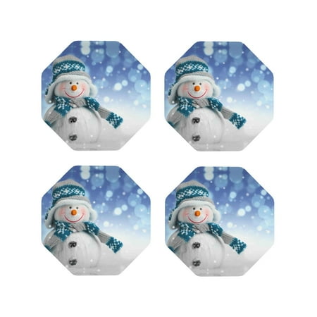 Leather Coasters Set of 4 - Christmas Snowman In The Snow Lightweight Non-Slip Drink Coasters for Desk Anti-Scalding Desk Cup Coasters for Office Table Decor Octagon
Leather Coasters Set of 4 - Christmas Snowman In The Snow Lightweight Non-Slip Drink Coasters for Desk Anti-Scalding Desk Cup Coasters for Office Table Decor Octagon