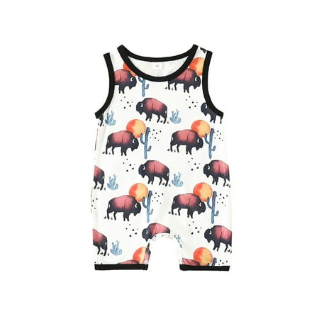 Baby Boys Casual Crewneck Jumpsuit Sleeveless Cattle Head Print One Piece Romper Summer Clothes
Baby Boys Casual Crewneck Jumpsuit Sleeveless Cattle Head Print One Piece Romper Summer Clothes