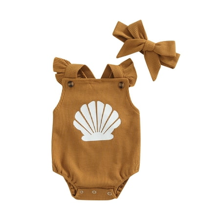 LSFYSZD Infant Baby Girl Summer Jumpsuit Fly Sleeves Square Neck Cartoon Shell Print Romper + Bow Headband
LSFYSZD Infant Baby Girl Summer Jumpsuit Fly Sleeves Square Neck Cartoon Shell Print Romper + Bow Headband