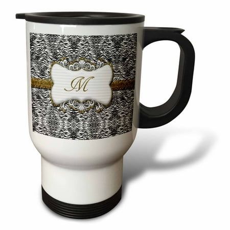 3dRose Elegant Back and White Animal Print with Gold Frame Monogram Letter M - Travel Mug 14-ounce Stainless Steel
3dRose Elegant Back and White Animal Print with Gold Frame Monogram Letter M - Travel Mug 14-ounce Stainless Steel