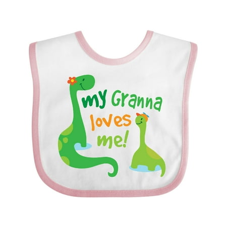 Inktastic My Granna Loves Me Grandson Gift Baby Boy Bib