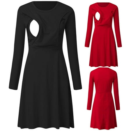 Tejiojio Maternity/Labor/Nursing Clothing Clearance Pregnant Women Clothes Long-sleeved Solid Color Nursing Dress Maternity Dress
Tejiojio Maternity/Labor/Nursing Clothing Clearance Pregnant Women Clothes Long-sleeved Solid Color Nursing Dress Maternity Dress