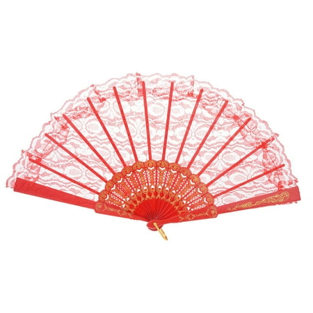 Shiusina Chinese Style Lace Hand Held Folding Fan Dance Party Wedding Decor