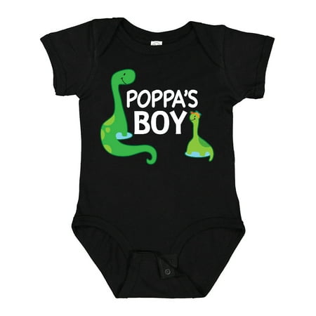 Inktastic Poppa s Boy Grandson Dinosaur Gift Baby Boy Bodysuit