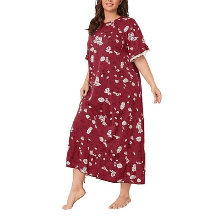 Casual Floral Print Round Neck Sleepshirts Elbow-Length Red Plus Size Nightgowns & Sleepshirts (Women s)
Casual Floral Print Round Neck Sleepshirts Elbow-Length Red Plus Size Nightgowns & Sleepshirts (Women s)