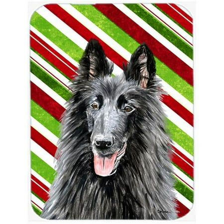 Belgian Sheepdog Candy Cane Holiday Christmas Glass Cutting Board - Large 
Belgian Sheepdog Candy Cane Holiday Christmas Glass Cutting Board - Large