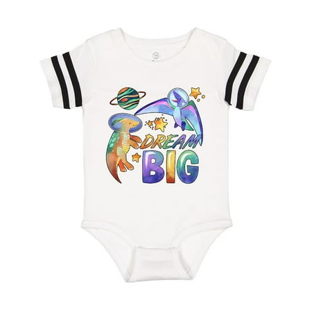 Inktastic Dream Big Cute Space Dinosaurs Gift Baby Boy or Baby Girl Bodysuit