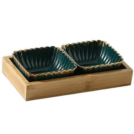 1 Set of Ceramic Seasoning Dish Creative Snack Dish Practical Sauce Plate Multifunctional Spice Dish Dark Green (2 Grids)
1 Set of Ceramic Seasoning Dish Creative Snack Dish Practical Sauce Plate Multifunctional Spice Dish Dark Green (2 Grids)
